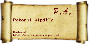 Pokorni Alpár névjegykártya